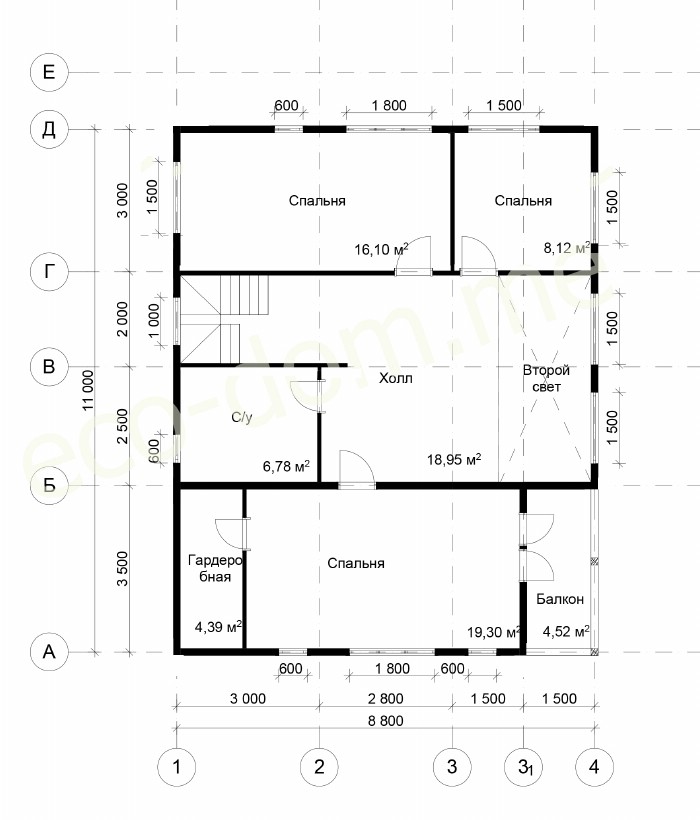 Проект дома из бруса 9х13 № ДБ-122